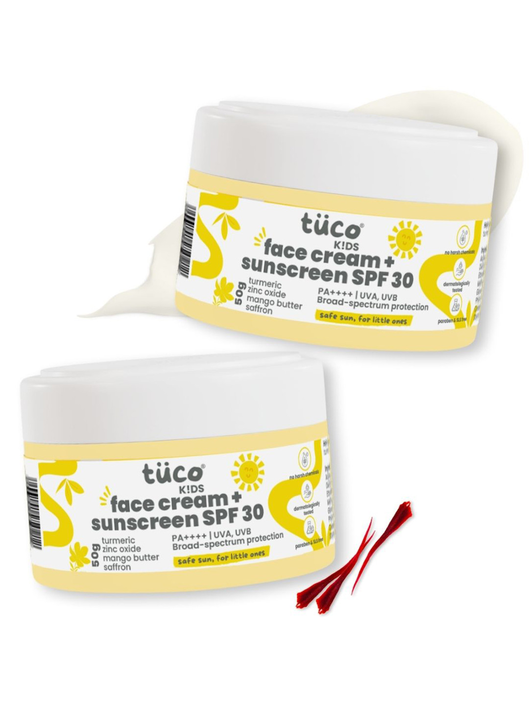 Tuco Intelligent Kids Set Of 2 2 In 1 Face Cream+Sunscreen SPF 30 With Saffron - 30 g Each