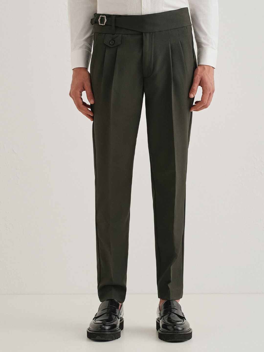 Banana Club Men Smart Pleated Gurkha Formal Trouser