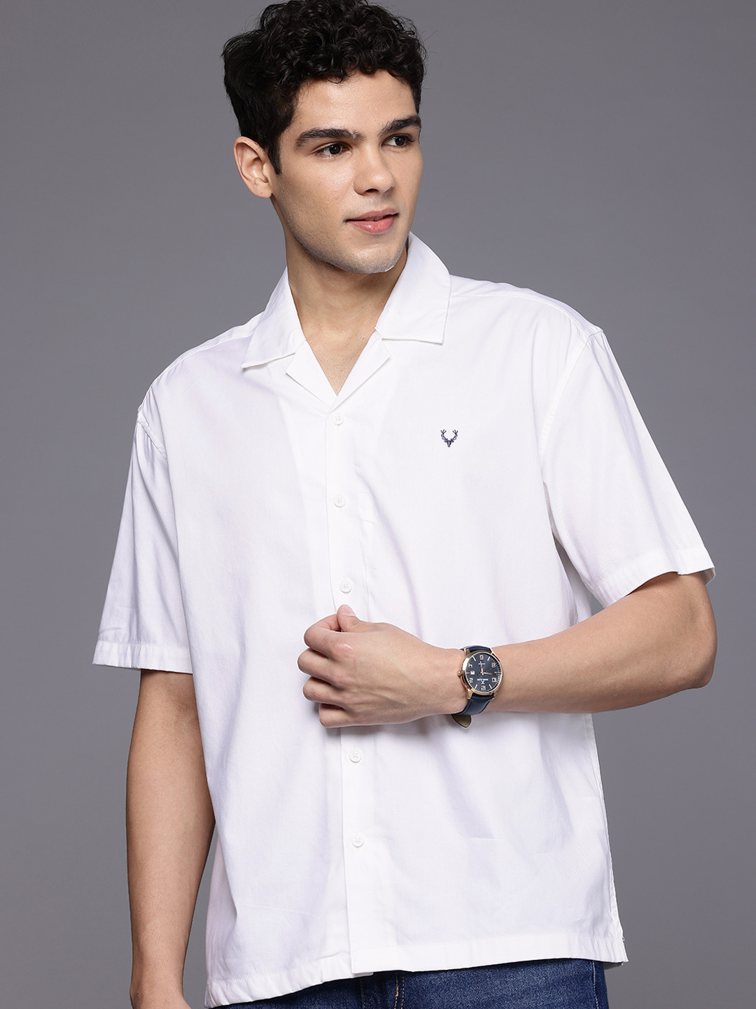 Allen Solly Cuban Collar Relaxed Fit Casual Shirt