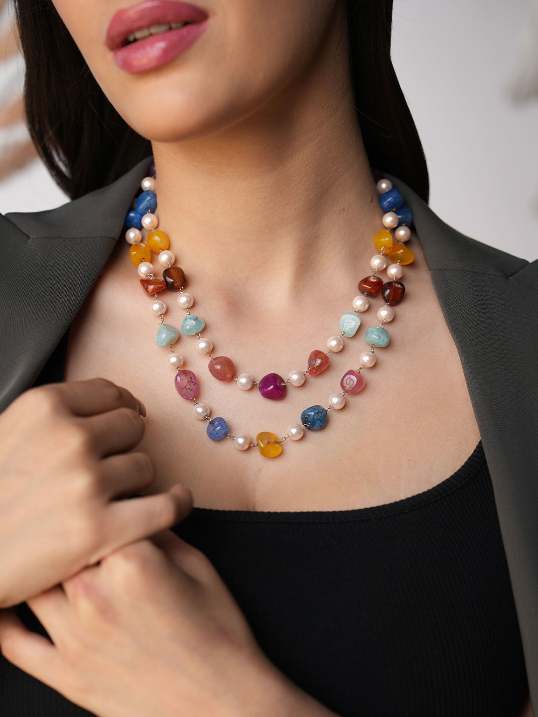 Binnis Wardrobe Quartz and Pearl Necklace