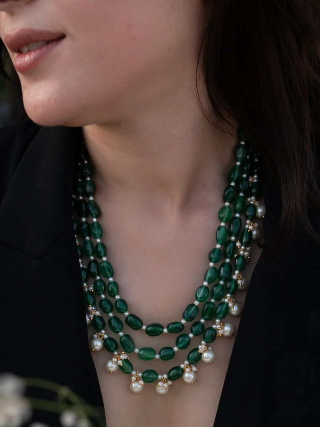 Binnis Wardrobe Divine Striking Duldul And Pearl Beaded Necklace