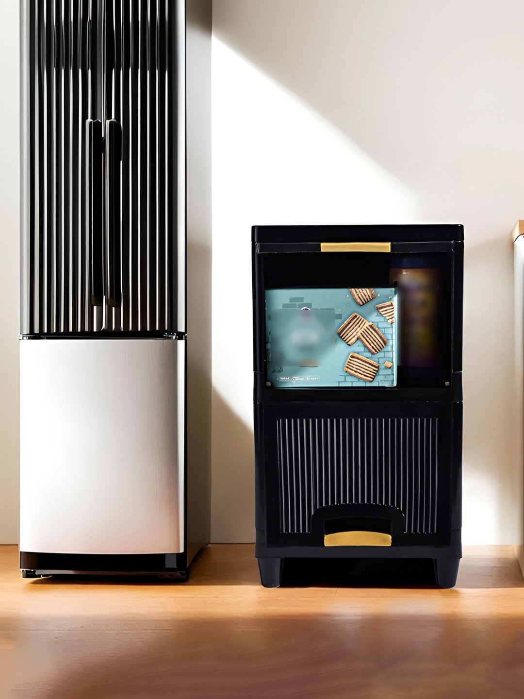 Myntra Elegant Homes Black 2 Units Multipurpose Folding Cabinet Storage Organizers