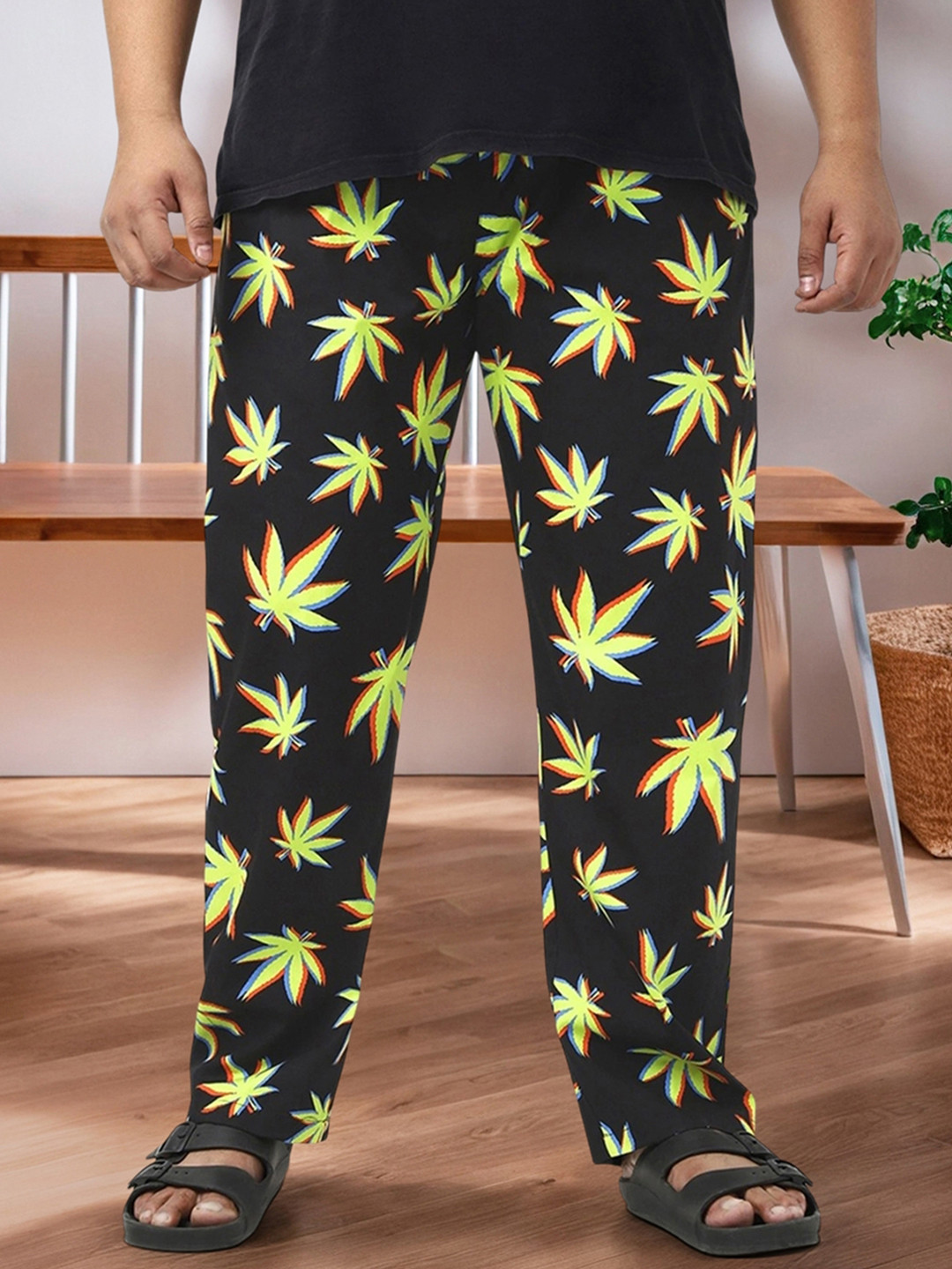 Bewakoof Plus Men All Over Printed Plus Size Pyjamas Lounge Pants