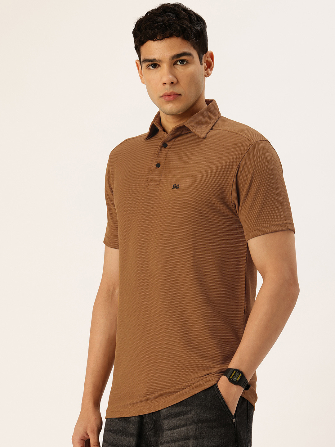 FIFTY TWO Polo Collar Textured  Dri-FIT T-shirt