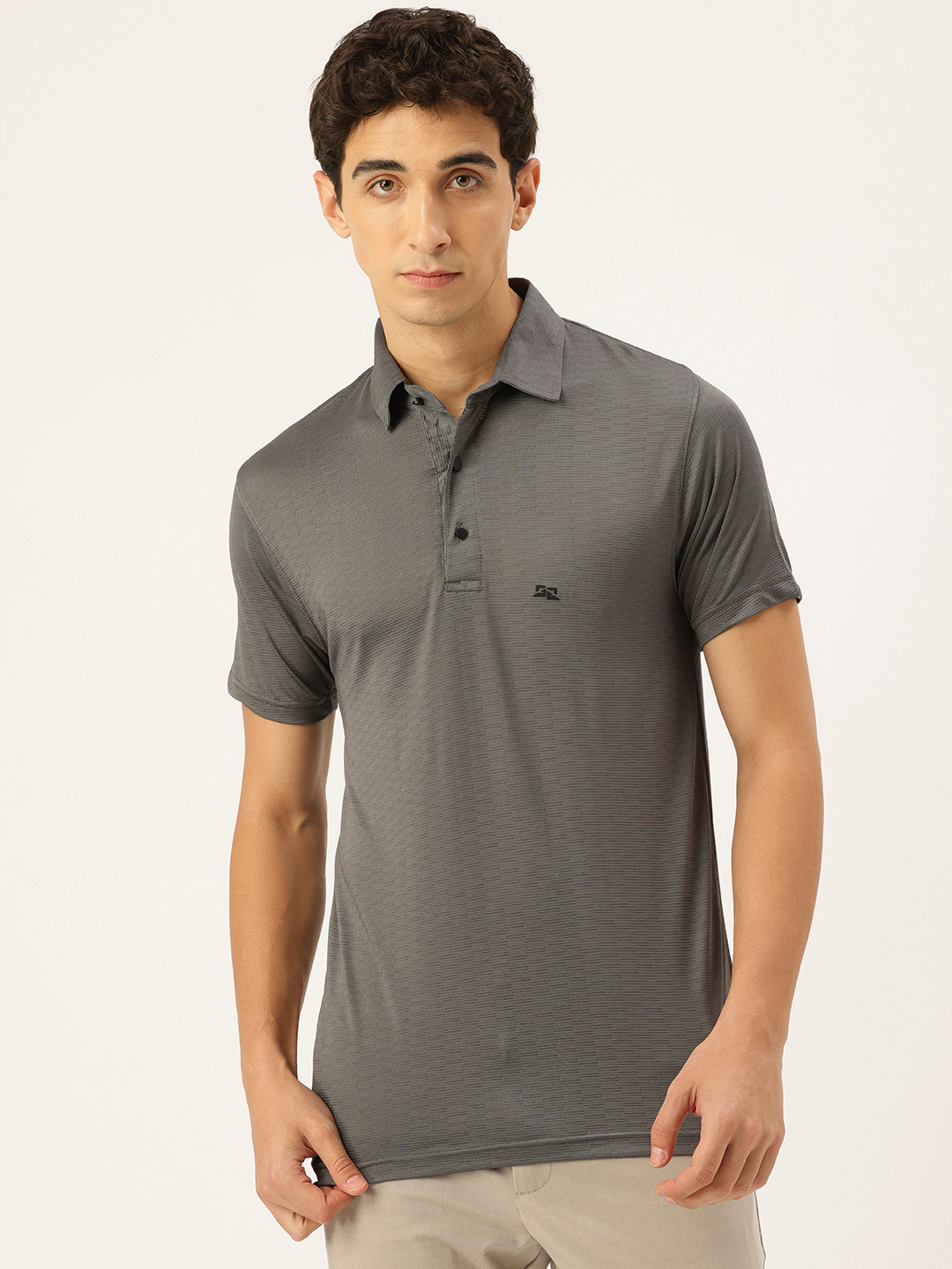 FIFTY TWO Self Designed Polo Collar Dri-Fit T-shirt