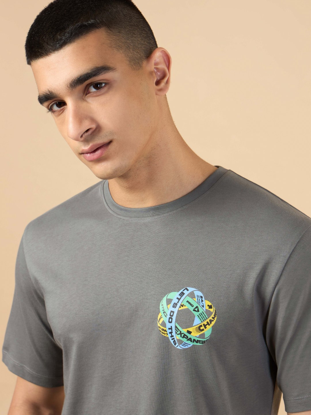 CULT Men Dark Grey Community Graphic T-shirt