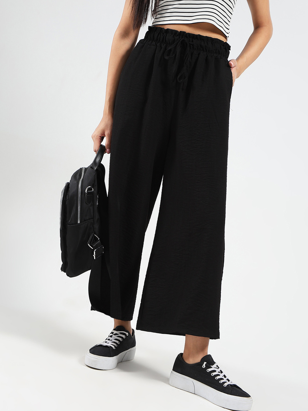 StyleCast X Sera Women Cotton Nylon Casual Relaxed Fit Trousers