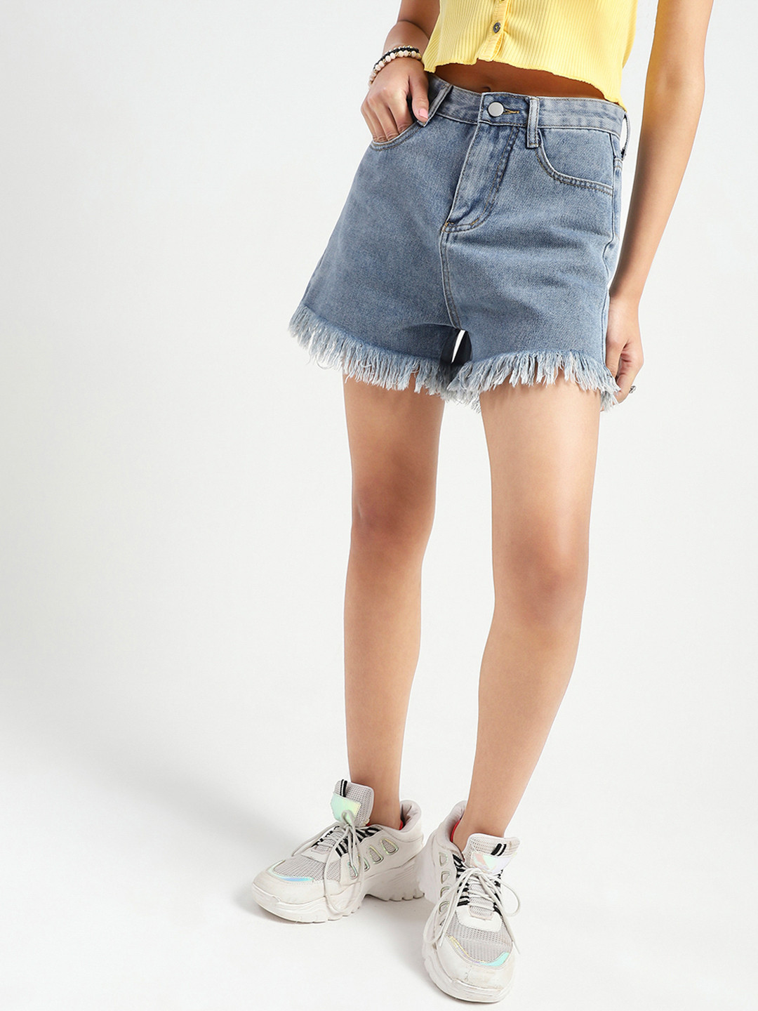 StyleCast X SERA Women Regular Fit High-Rise Denim Shorts