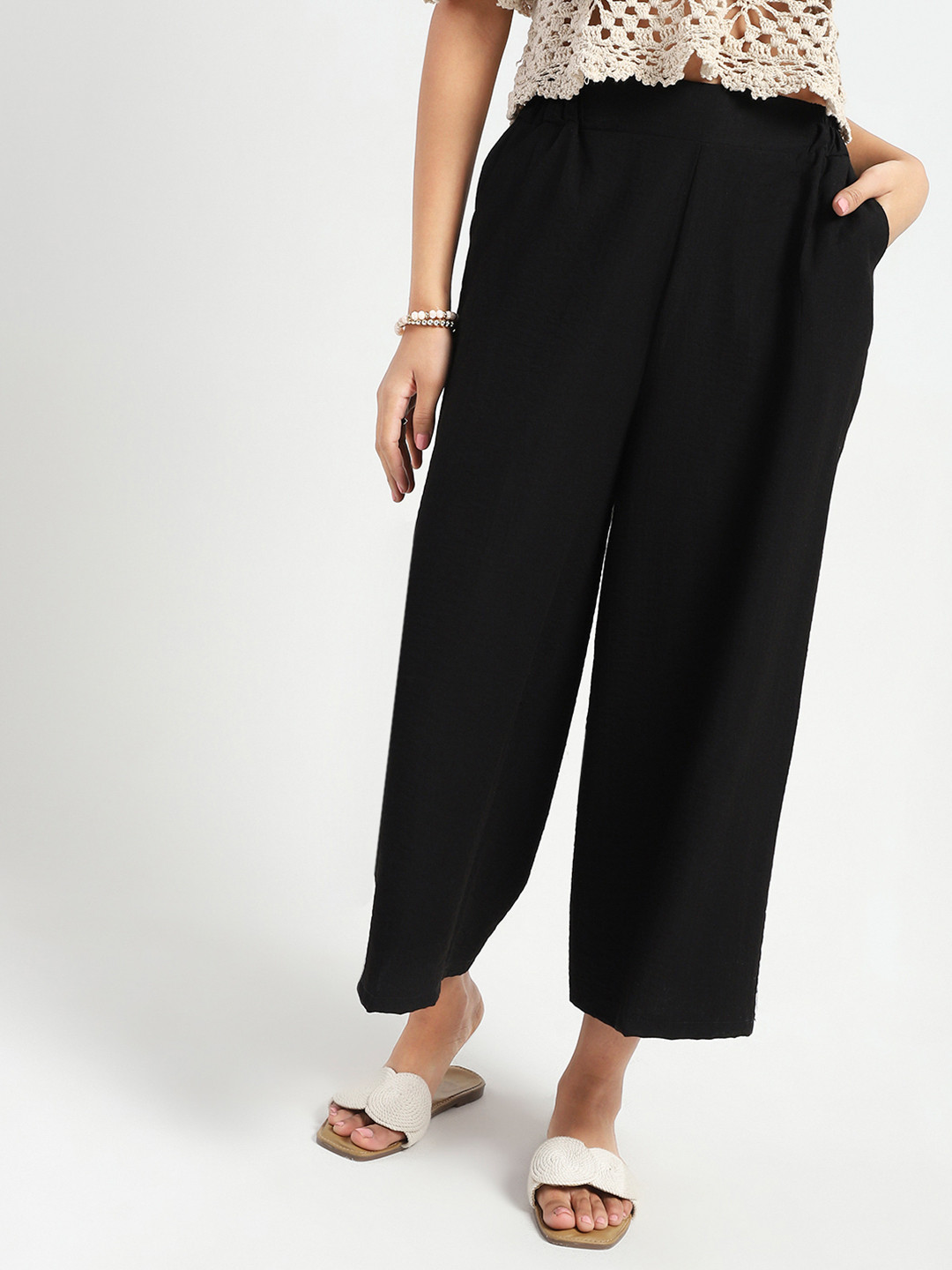 StyleCast X SERA Women Smart Flared High-Rise Trousers