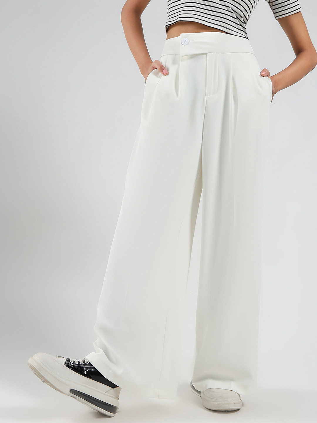 StyleCast X SERA Women Smart Flared High-Rise Pleated Korean Pants