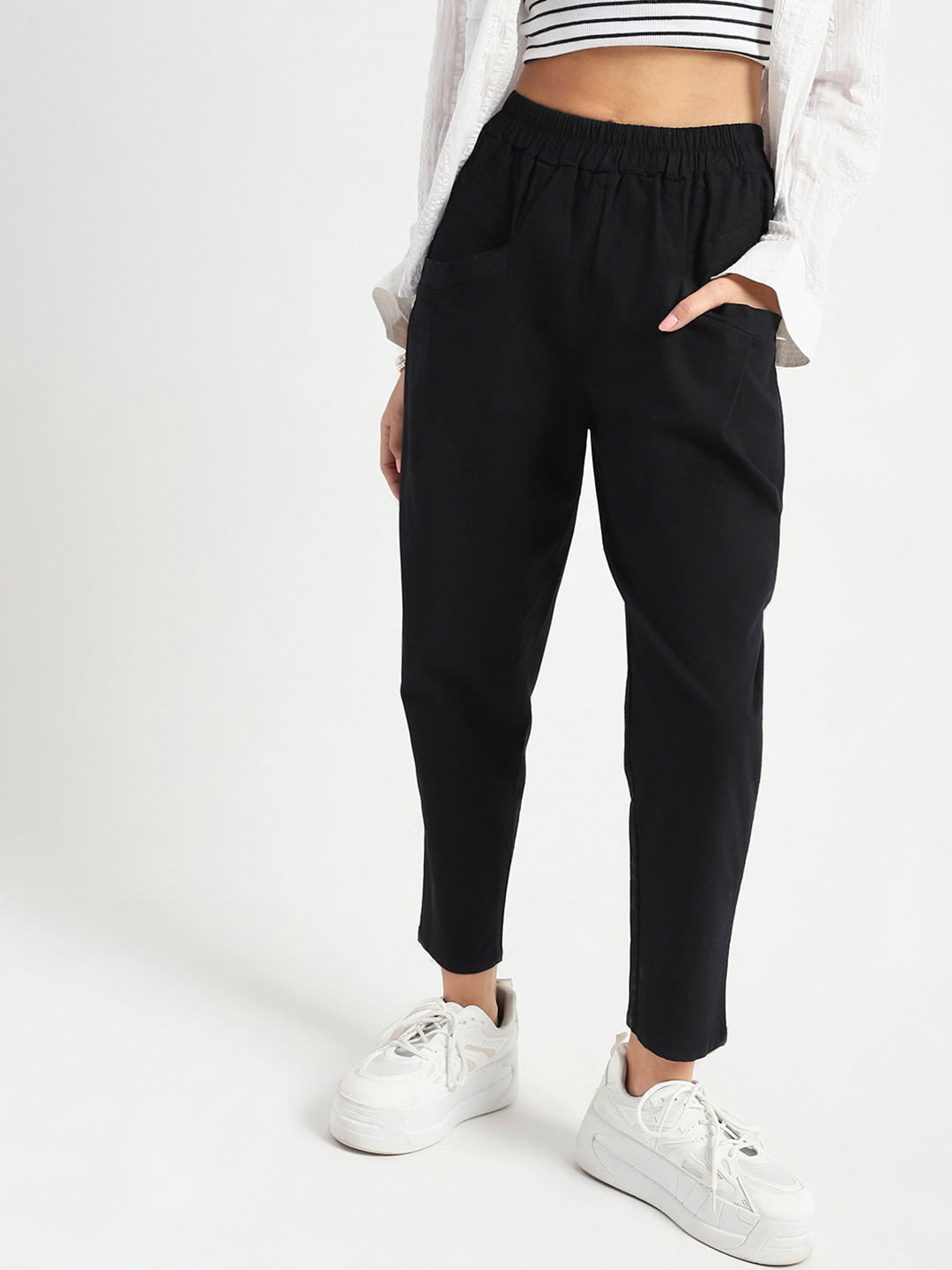 StyleCast X Sera Women Cotton Nylon Casual Trouser