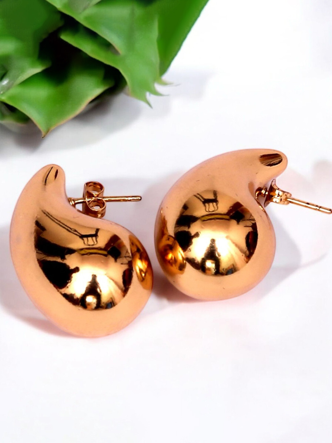 ADC SHEMONA Gohar Gold-Plated Teardrop Shaped Studs