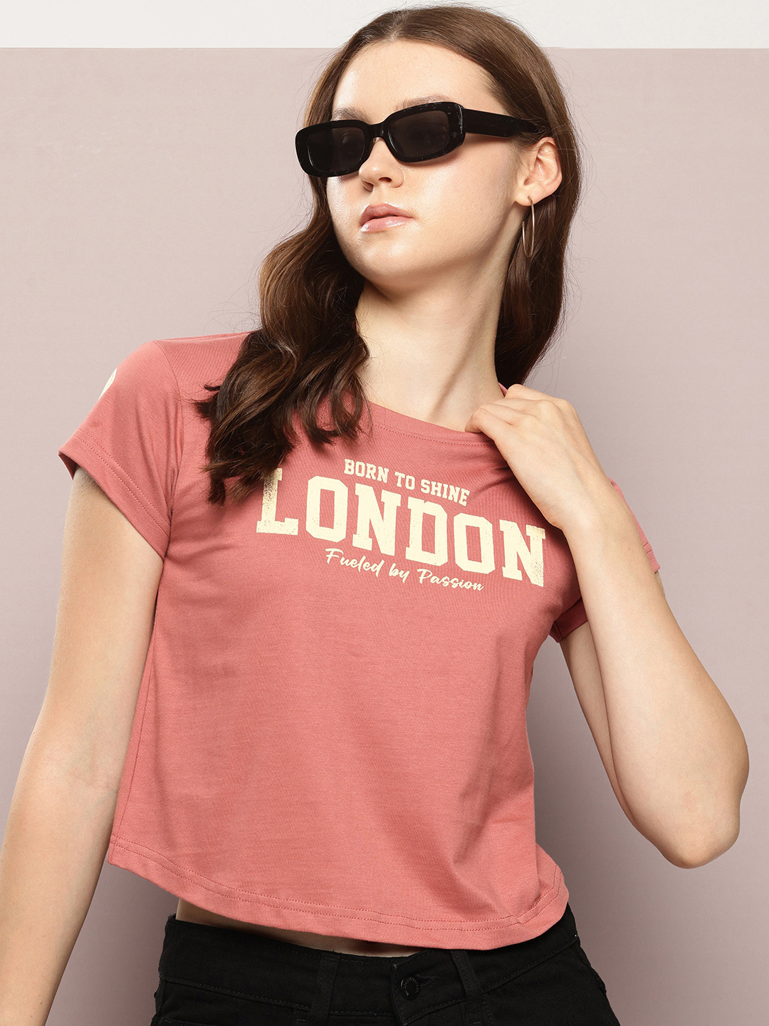 DILLINGER Women Regular Cropped Varsity Printed Tshirt