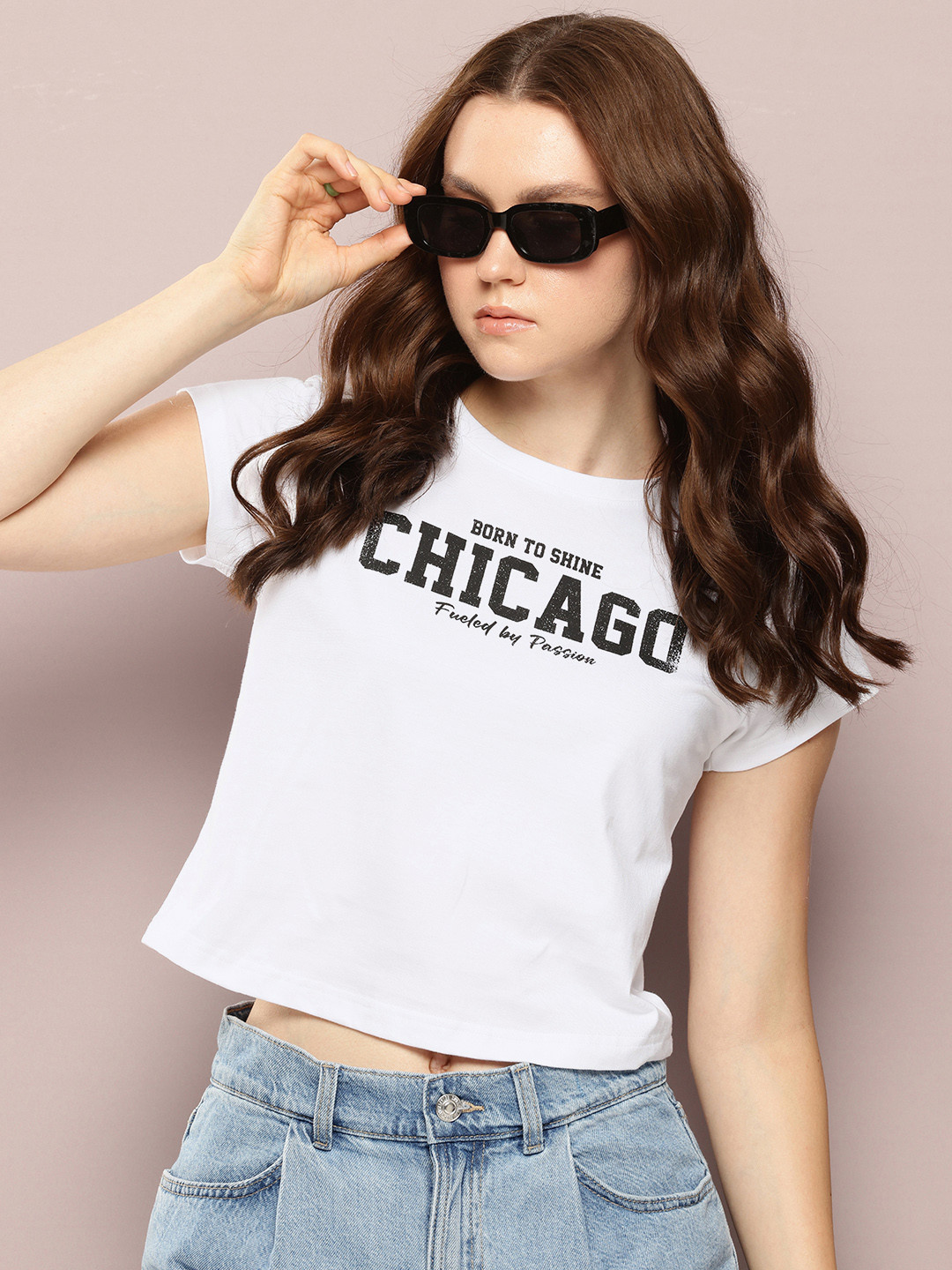 DILLINGER Women Regular Cropped Varsity Printed Tshirt