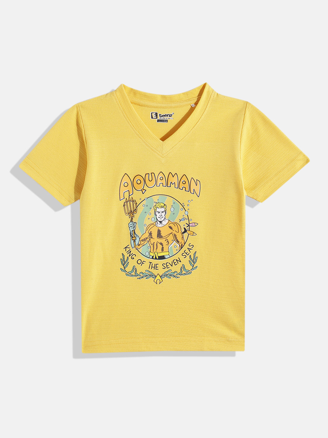 Eteenz Boys Aquaman Printed V-Neck T-shirt
