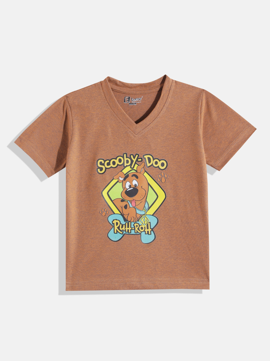 Eteenz Boys Scooby-Doo Printed V-Neck T-shirt