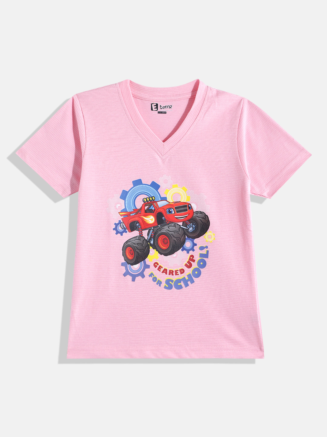 Eteenz Kids Boys Blaze Printed V-Neck T-Shirt