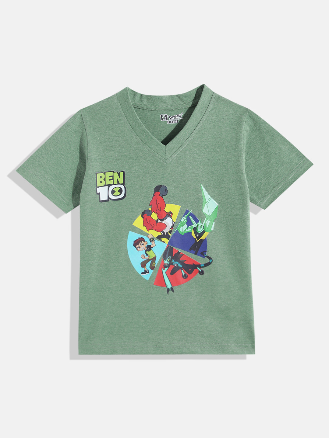Eteenz Kids Boys Ben 10 Printed V-Neck T-Shirt
