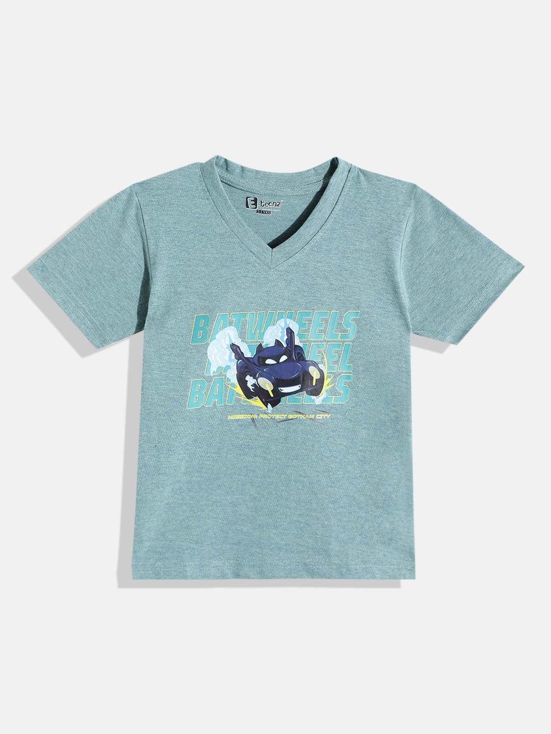 Eteenz Kids Boys Bat Wheel Printed V-Neck T-Shirt