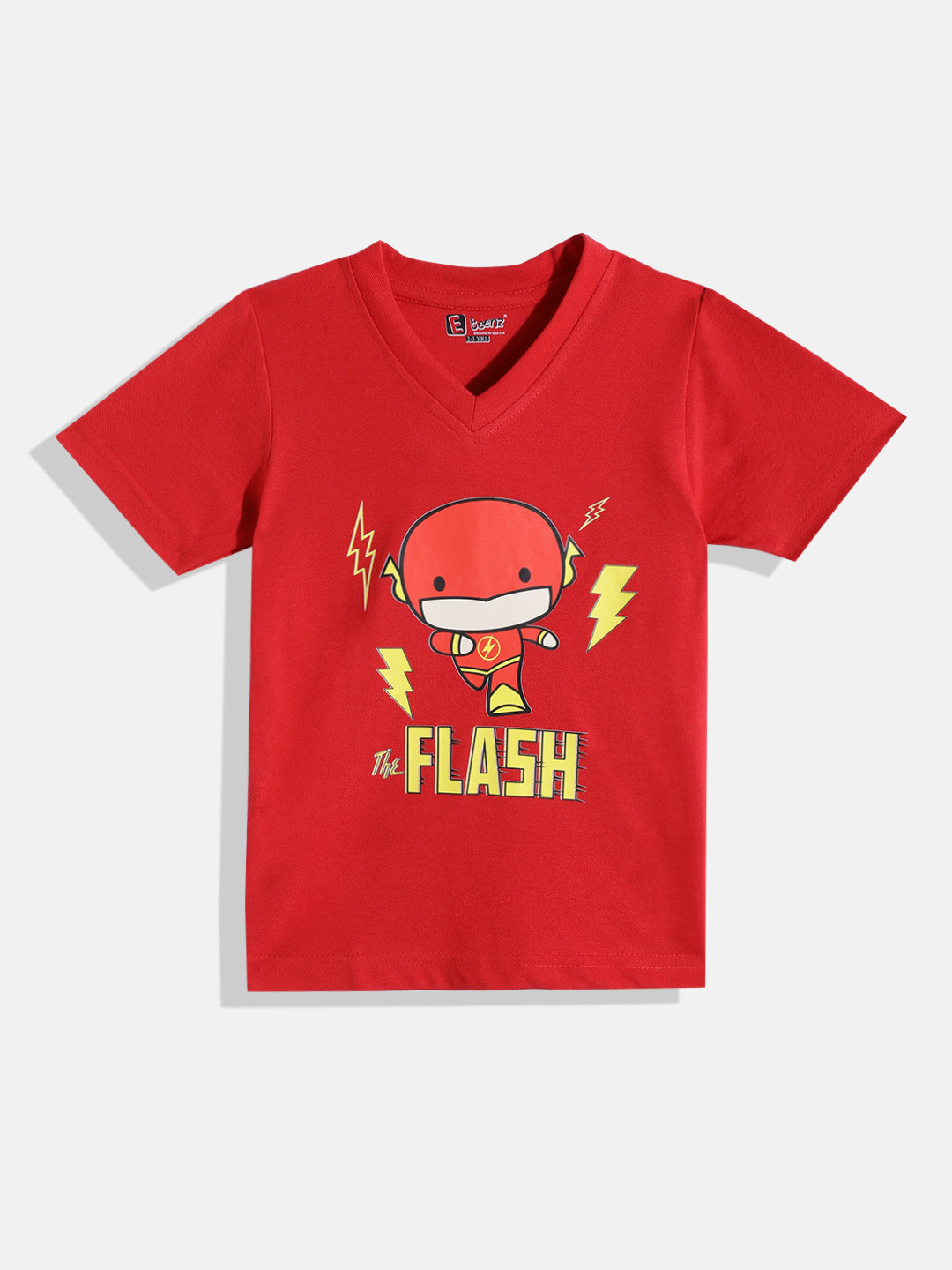 Eteenz Kids Boys Flash Printed V-Neck T-Shirt