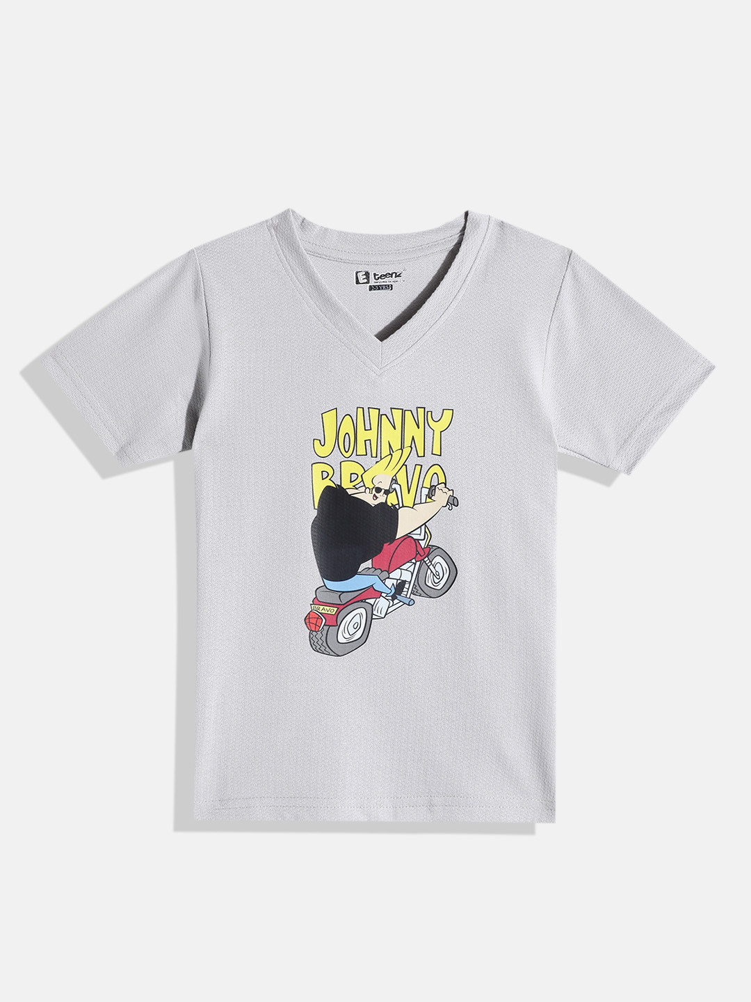 Eteenz Kids Boys Johnny Bravo Printed V-Neck T-Shirt