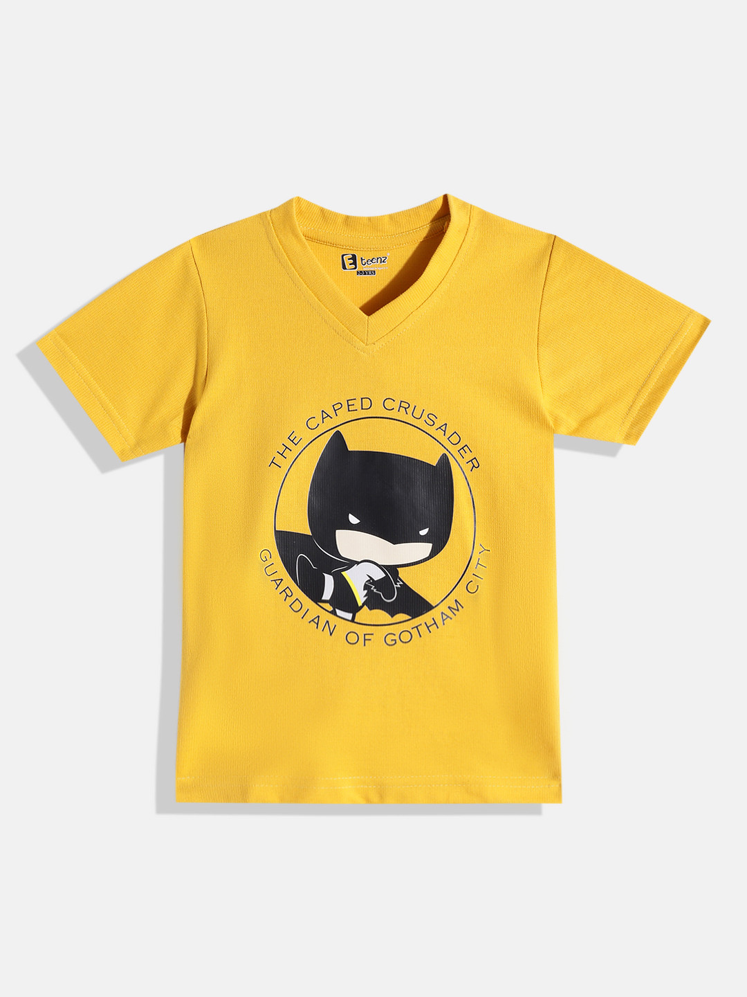 Eteenz Kids Boys Batman Printed V-Neck T-Shirt