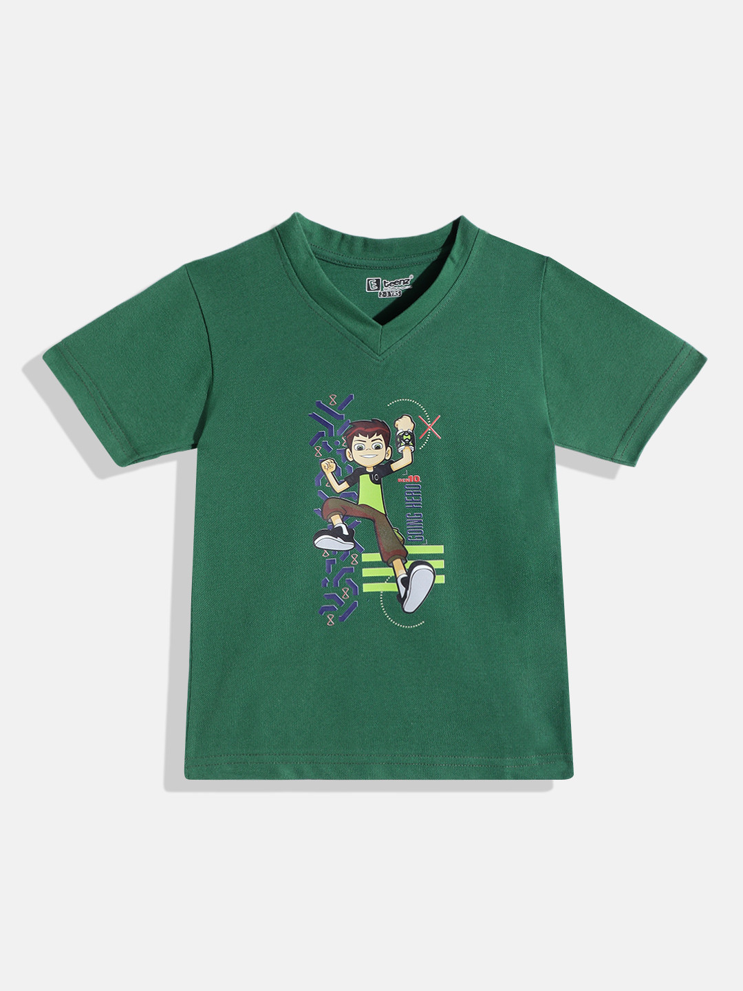 Eteenz Kids Boys Ben 10 Printed V-Neck T-Shirt