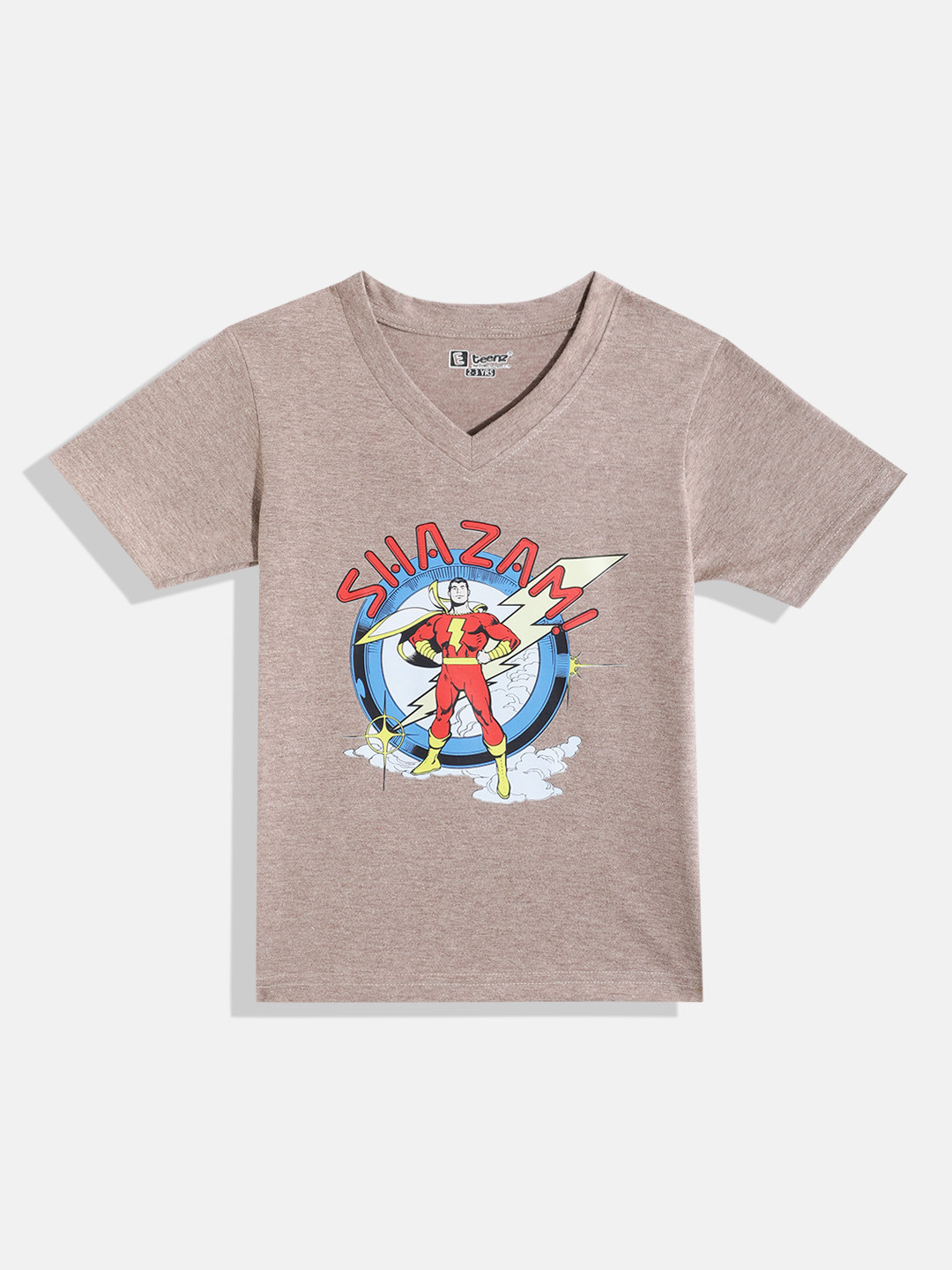 Eteenz Kids Boys Shazam Printed V-Neck T-Shirt