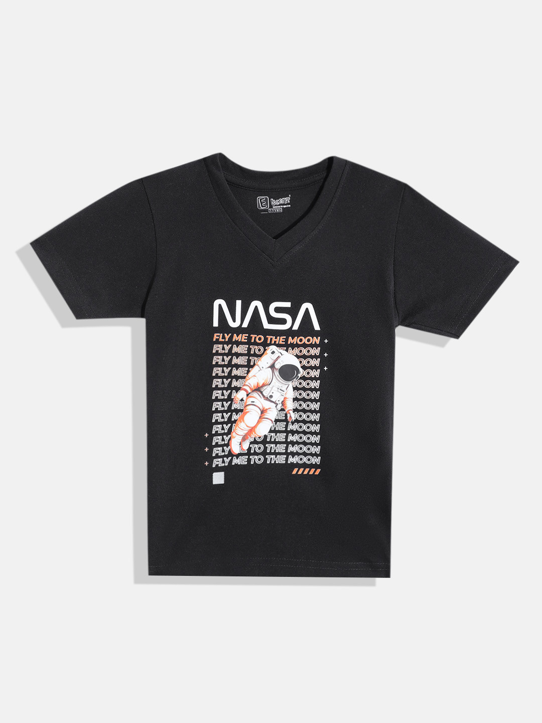 Eteenz Kids Boys Nasa Printed V-Neck T-Shirt