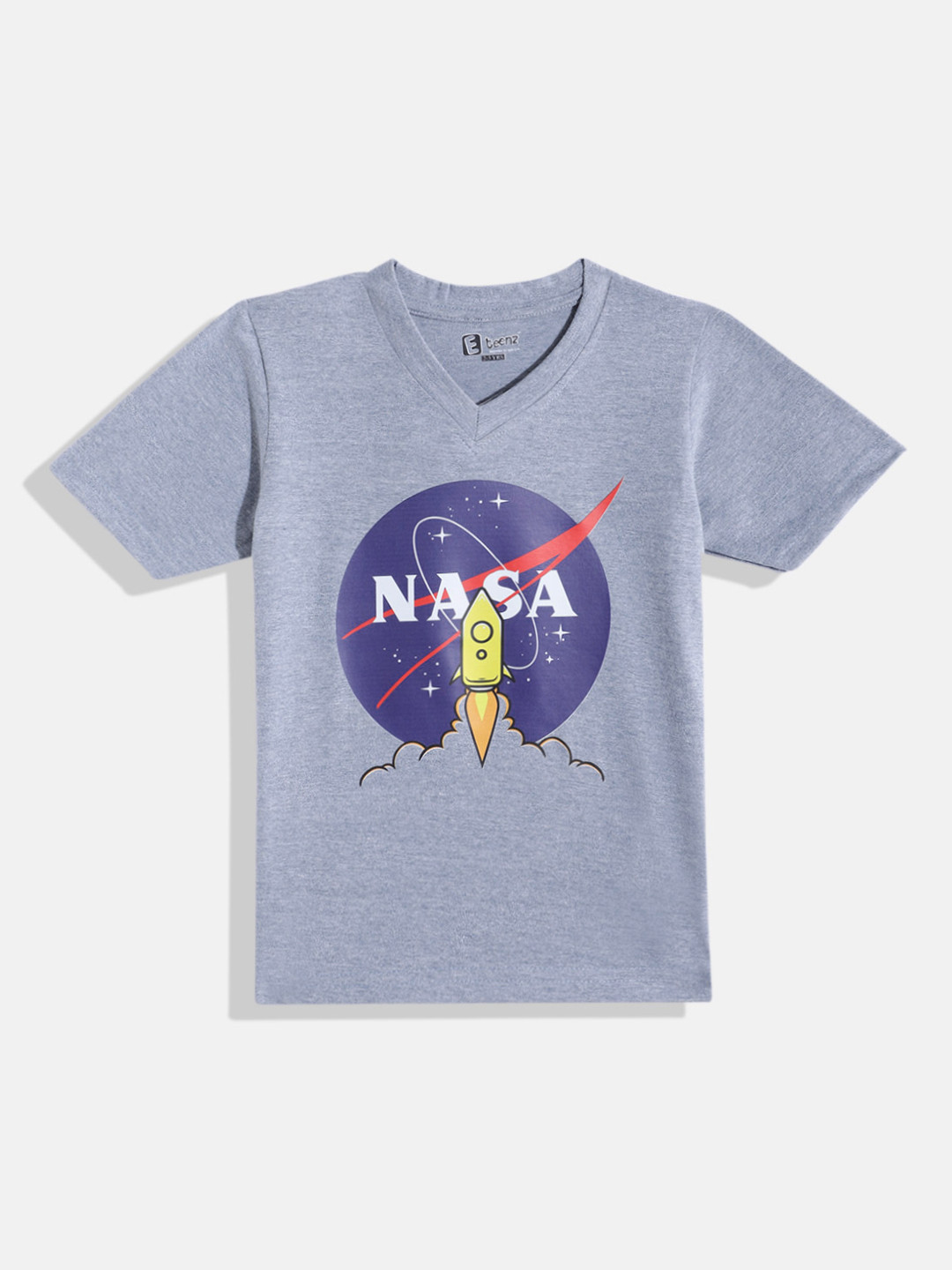 Eteenz Kids Boys Nasa Printed V-Neck T-Shirt