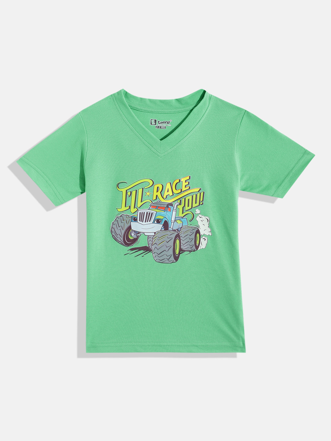 Eteenz Boys Blaze Printed V-Neck T-shirt