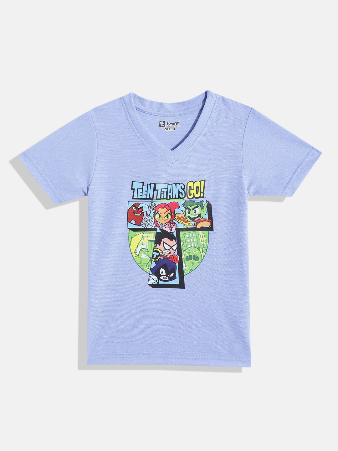 Eteenz Kids Boys Teen Titans Printed V-Neck T-Shirt