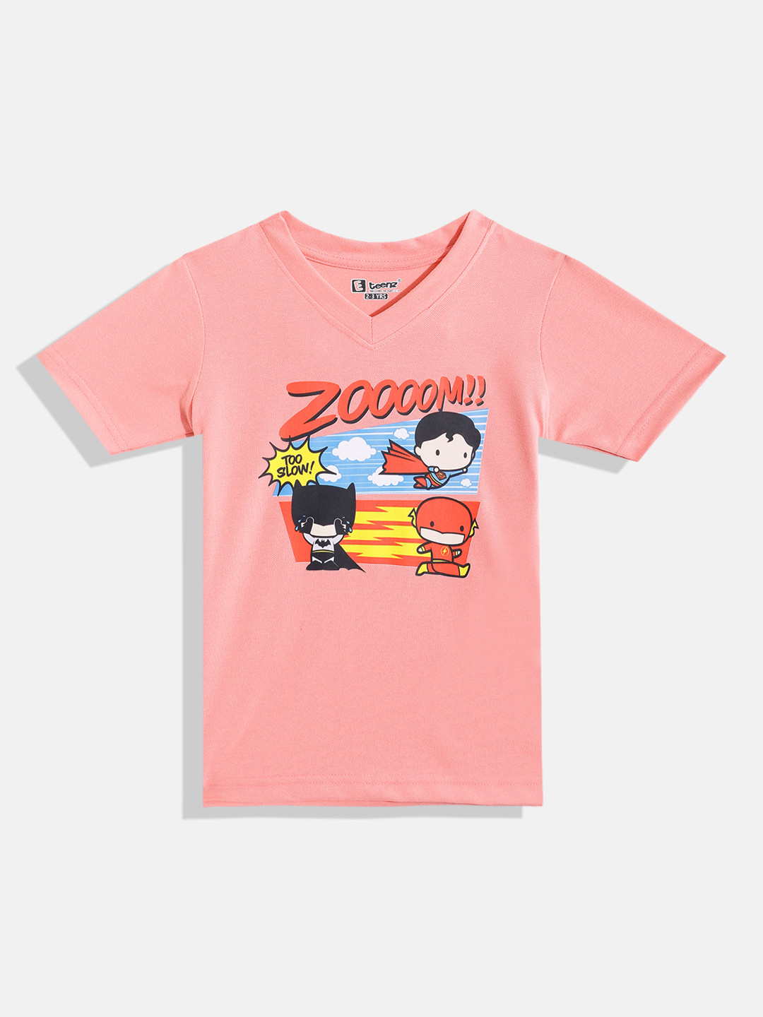 Eteenz Kids Boys Justice League Printed V-Neck T-Shirt