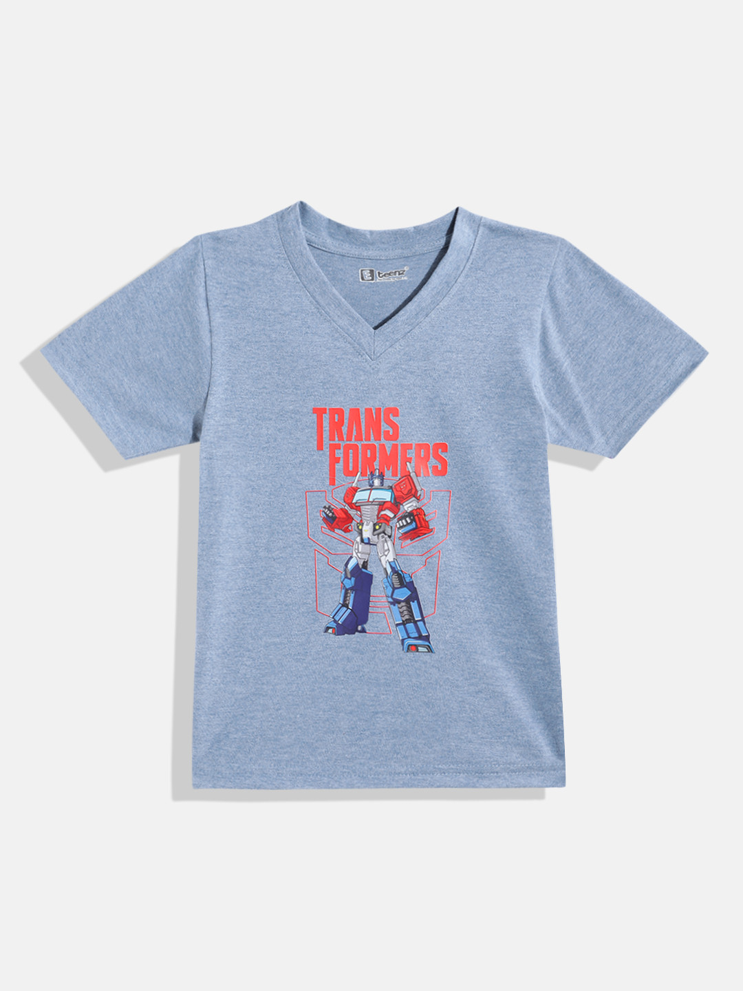 Eteenz Kids Boys Transformer Printed V-Neck T-Shirt