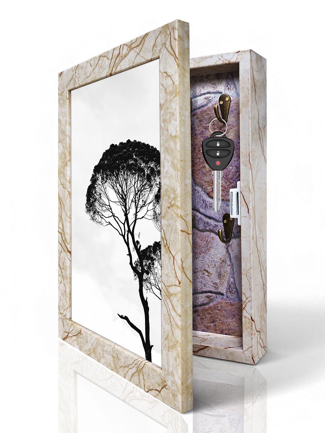 Art Street White Photo Frame Design Wooden Key Holder