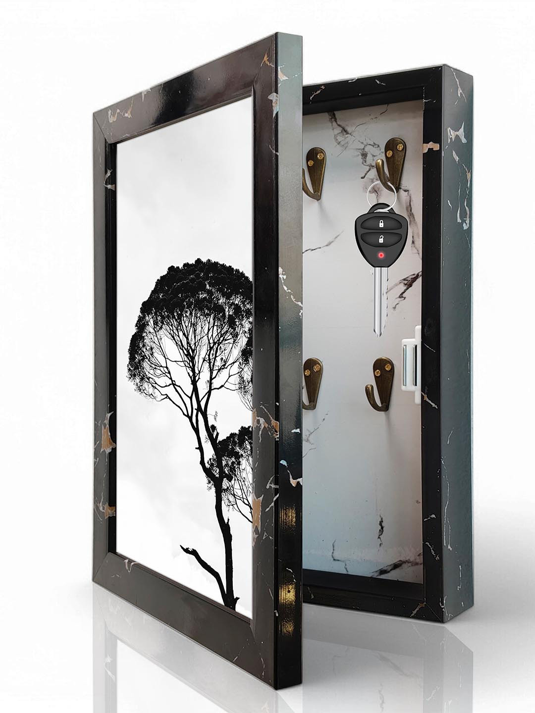 Art Street Black 8- Hooks Wooden Key Holder