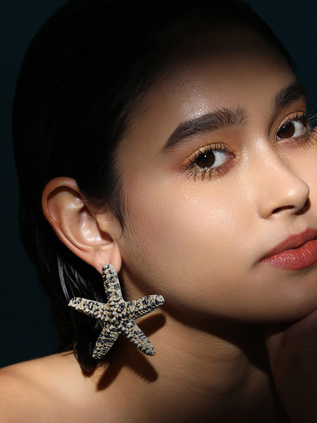 SOHI Gold-Plated The Starfish Drop Earrings