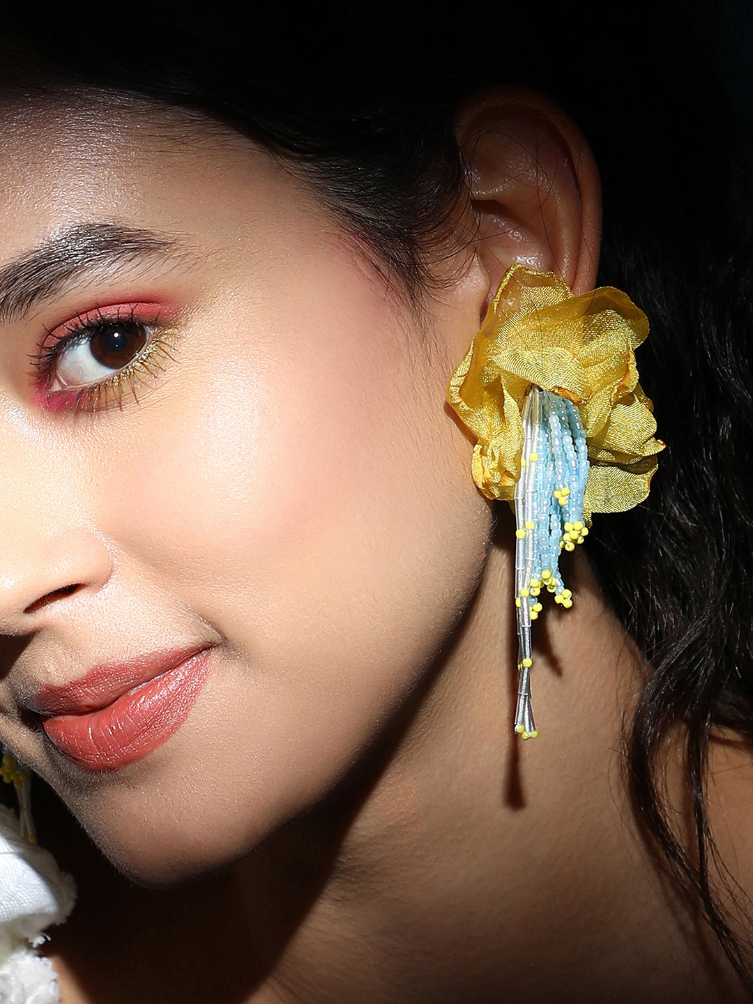 SOHI The Florelle Artificial Beads Drop Earrings