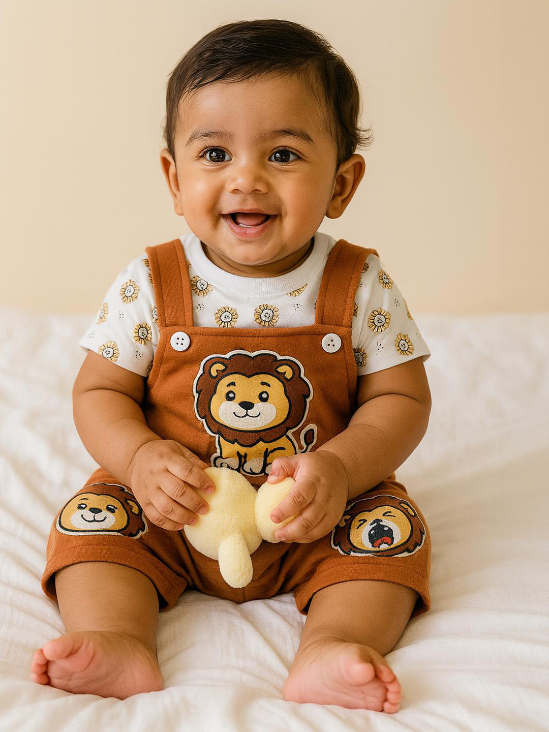 MeeMee Kids Applique Dungarees With T-Shirt