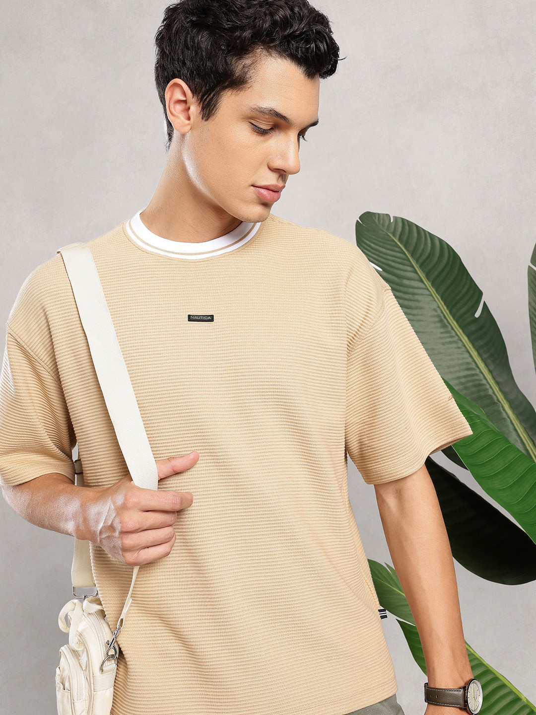 Nautica Ribbed Oversized Knit T-shirt