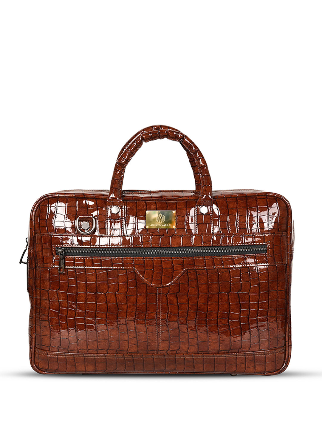 ARISTA VAULT Men Textured PU Laptop Bag