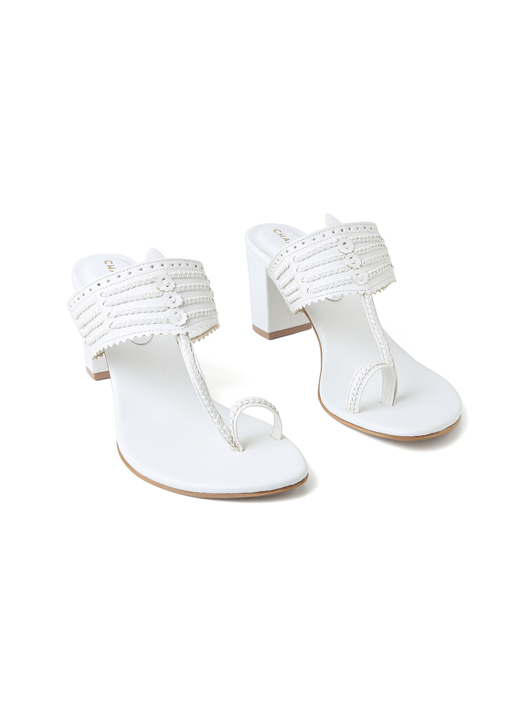 CHAAL CHALAN Shai White Kolhapuri Heels