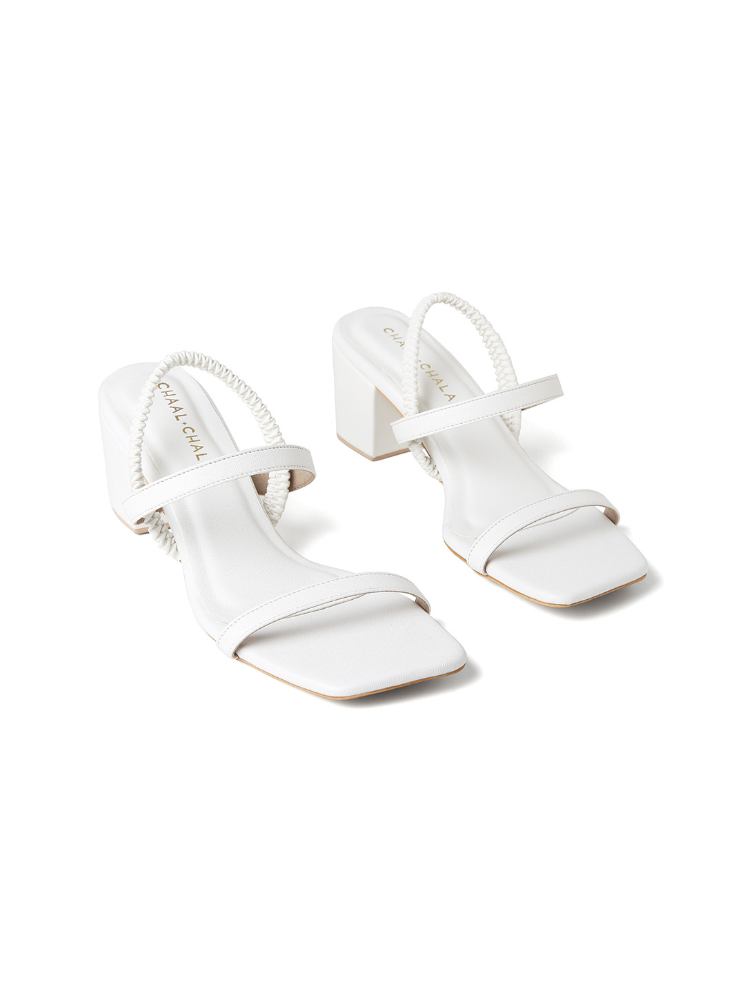 CHAAL CHALAN Atria White Formal Block Heels