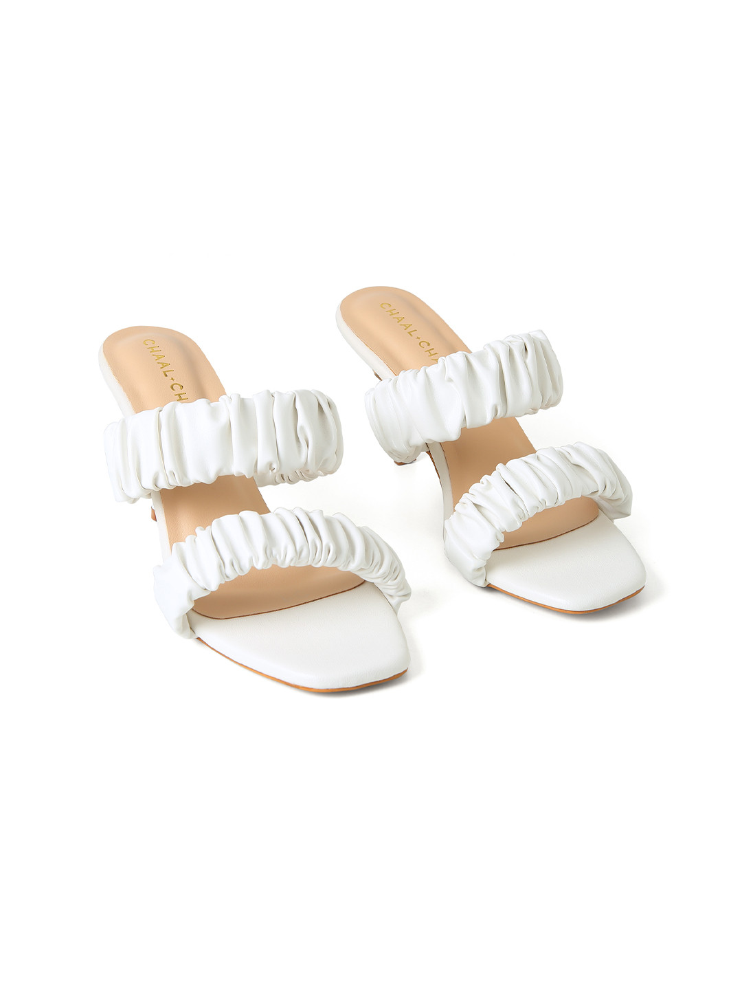 CHAAL CHALAN Arely White Pencil Heels