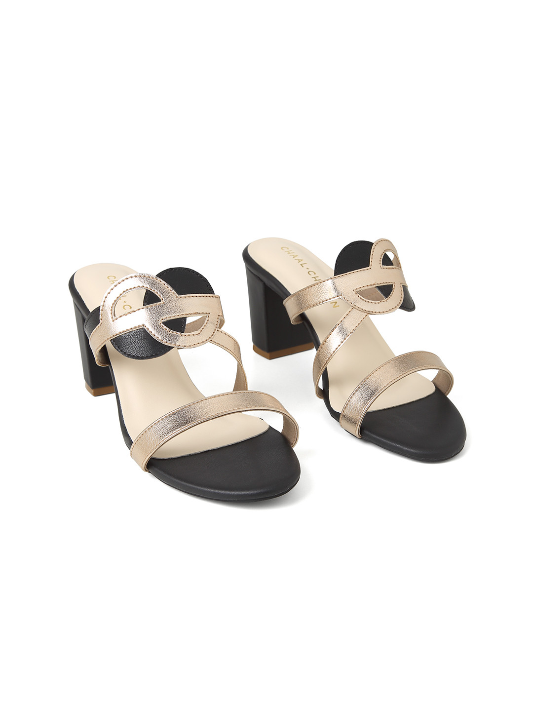 CHAAL CHALAN Amora Black Block Heels