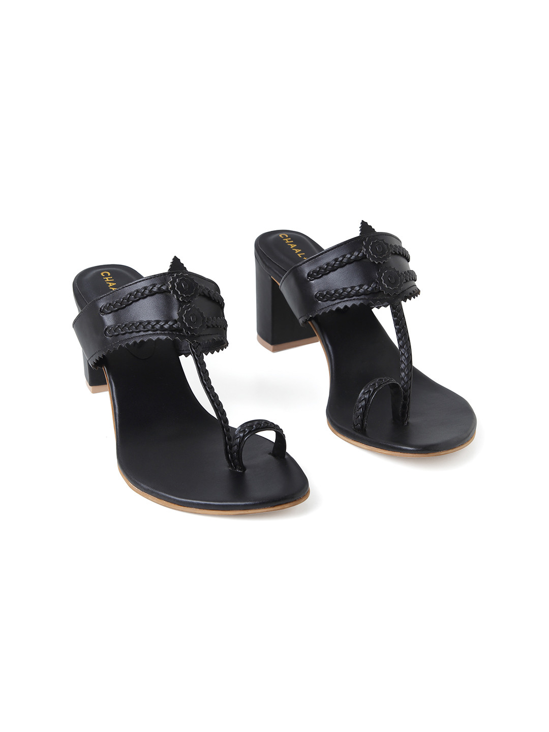 CHAAL CHALAN Nina Black Kolhapuri Heels
