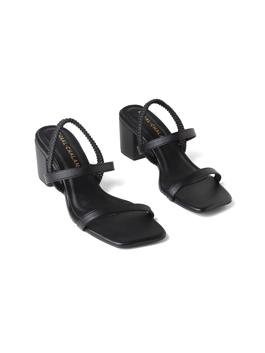 CHAAL CHALAN Atria Black Formal Block Heels