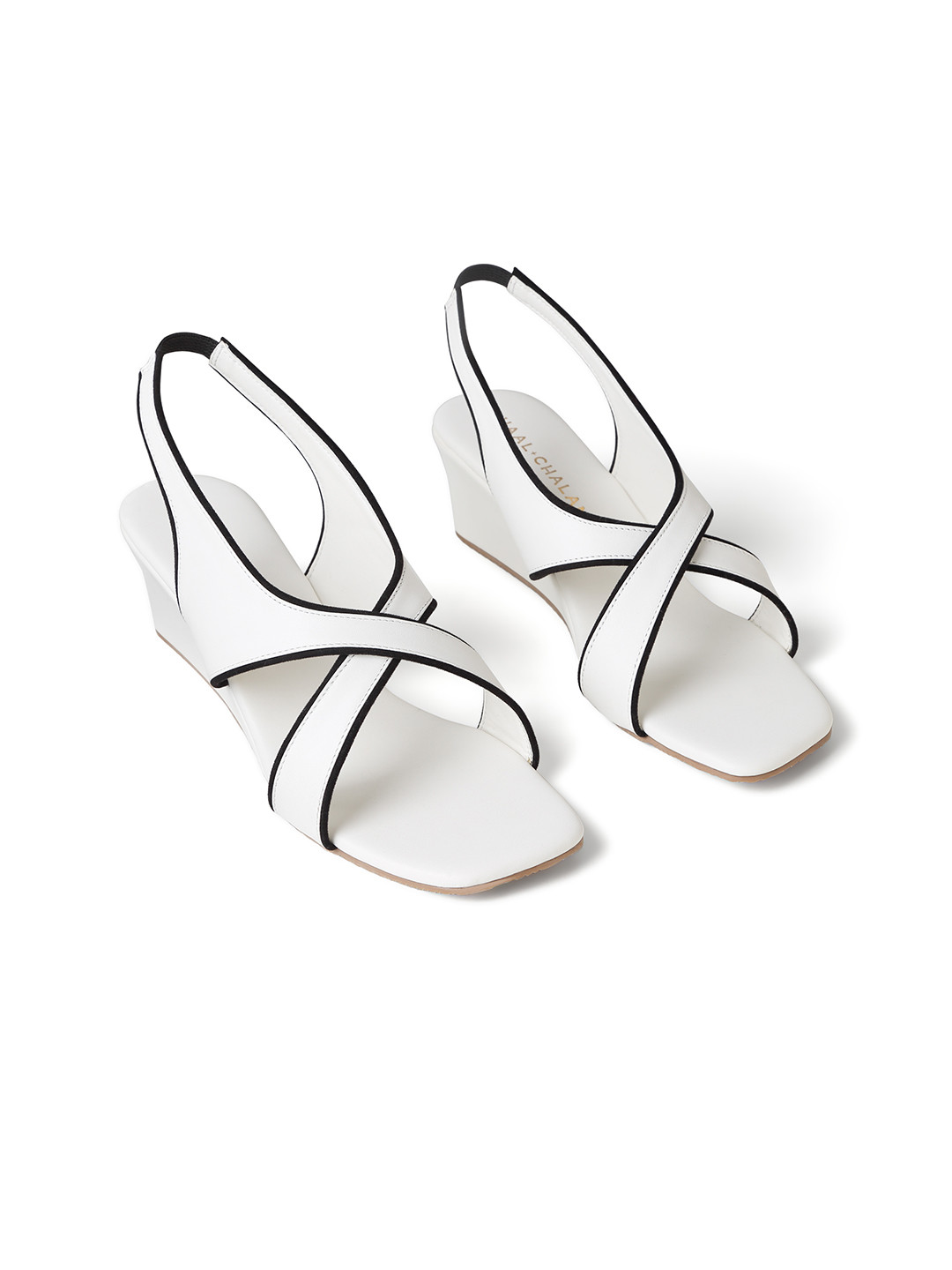 CHAAL CHALAN Alba White Wedges