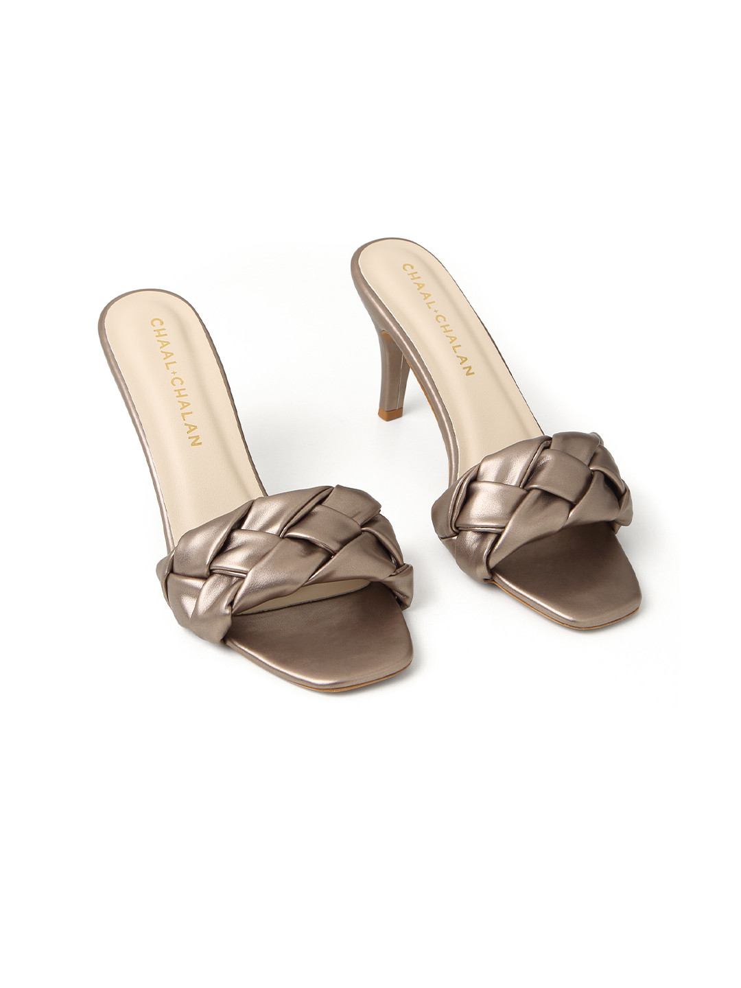 CHAAL CHALAN Eva Gunmetal Pointed Heels