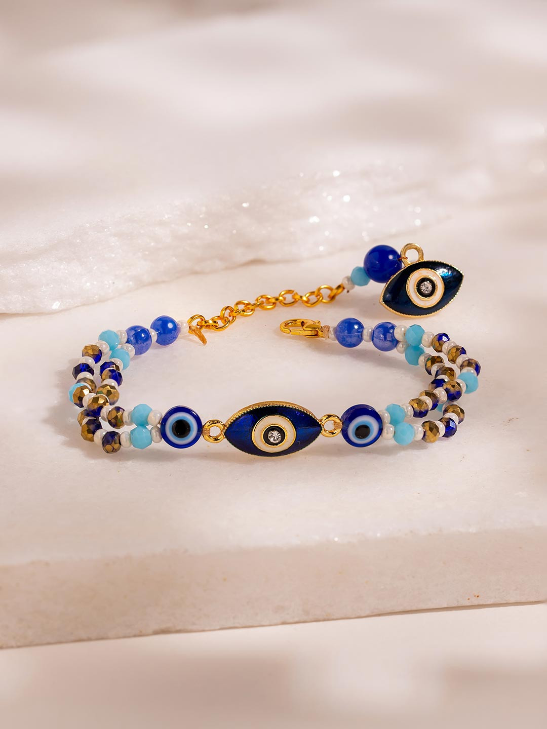 Voylla Evil Eye Celestial Beaded Bracelet Rakhi With Roli Chawal